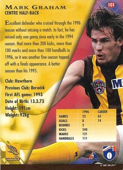 1997 Select AFL Ultimate Series #101 Mark Graham Back